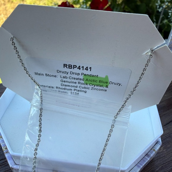 Bomb Party RBP4141 Iceland Dreams Collection Druzy Drop Pendant Necklace - Picture 5 of 5